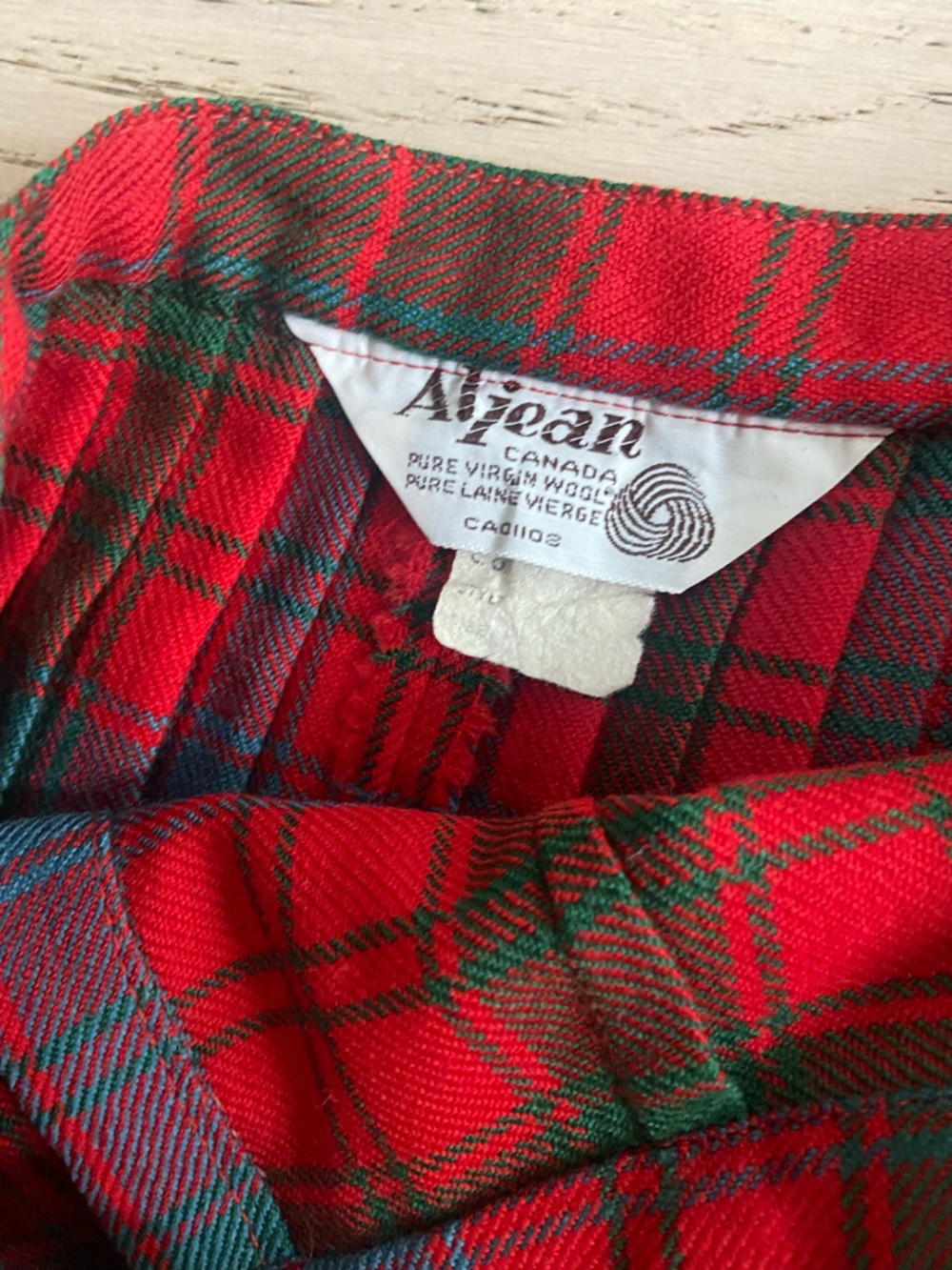 Vintage Wool Tartan Kilt Skirt Maxi Red Green Plaid High Waist 26” Dark Academia - Picture 6 of 9